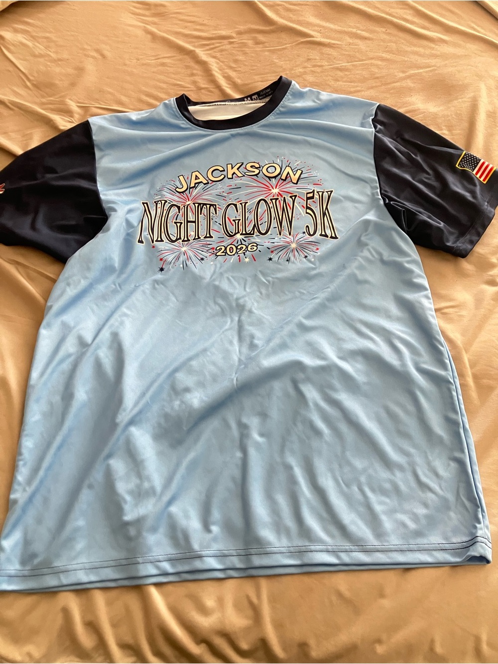 Jackson Night Glow 5K 2026 Women's Light Blue Jersey with Navy Sleeves